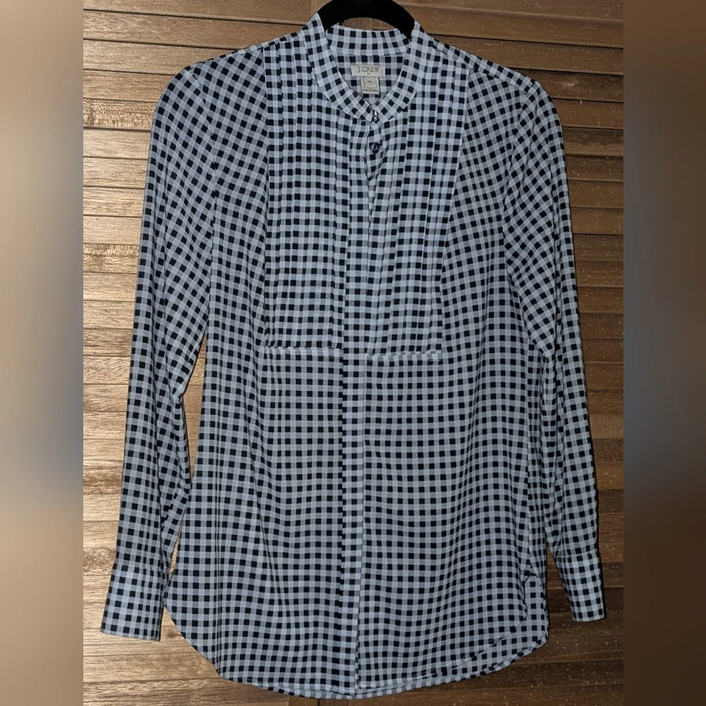 J. Crew Black and White Gingham Shirt